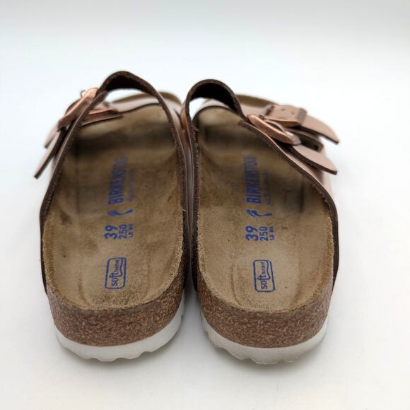Birkenstock Arizona Soft Footbed Sandal Unisex Metallic Copper Sz US W8/M6 EU39 - Picture 4 of 16